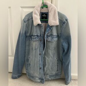 Hollister Sherpa Denim Jacket XL Blue